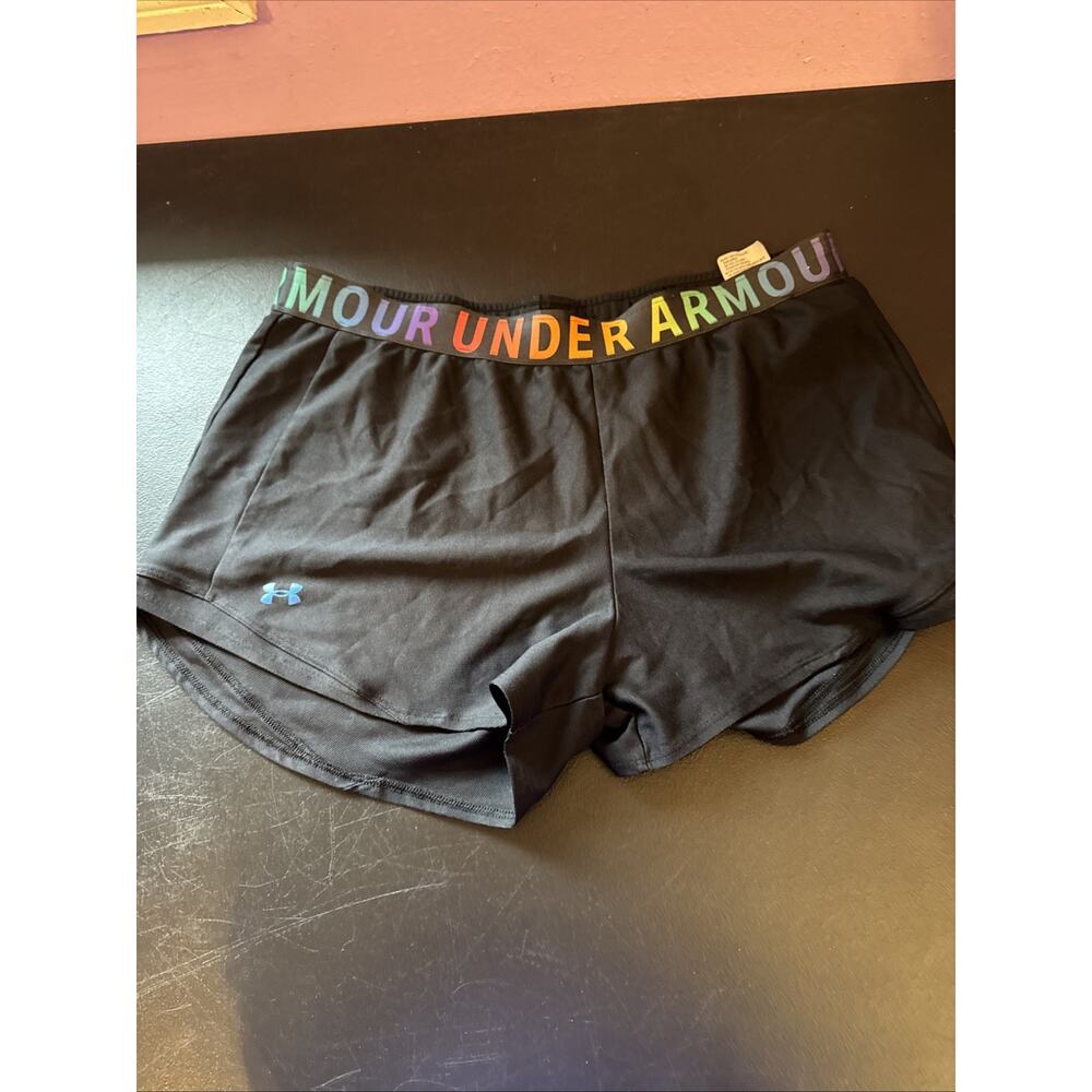 Under Armour Women’s Shorts Play Up UA Large Black Gym Athletic Pull On
